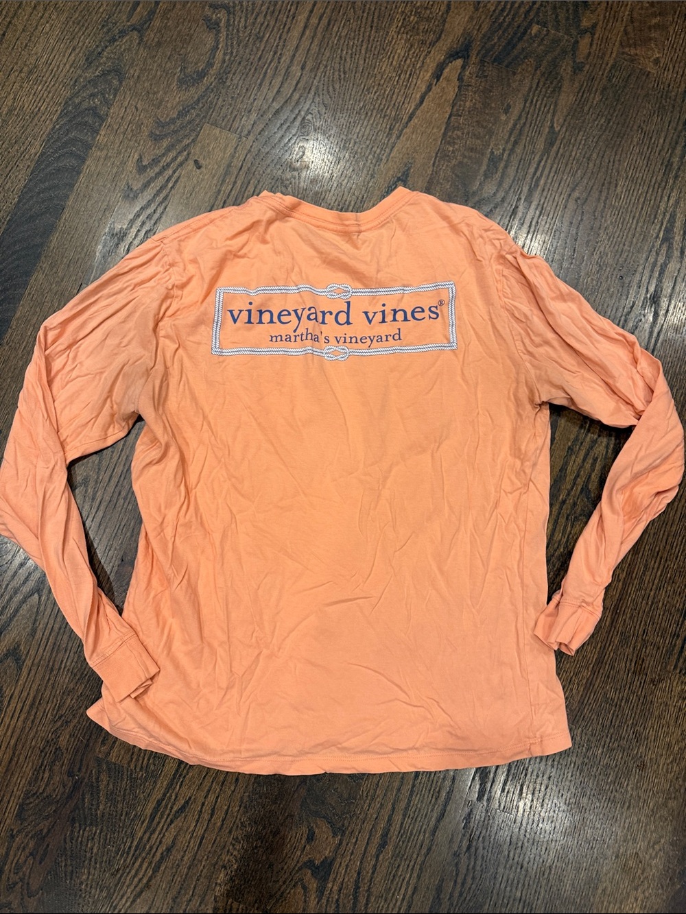 Vineyard Vines Long-Sleeve Tee in Peach Orange Mens medi m